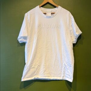 Helmut Lang Embroidered White Tee